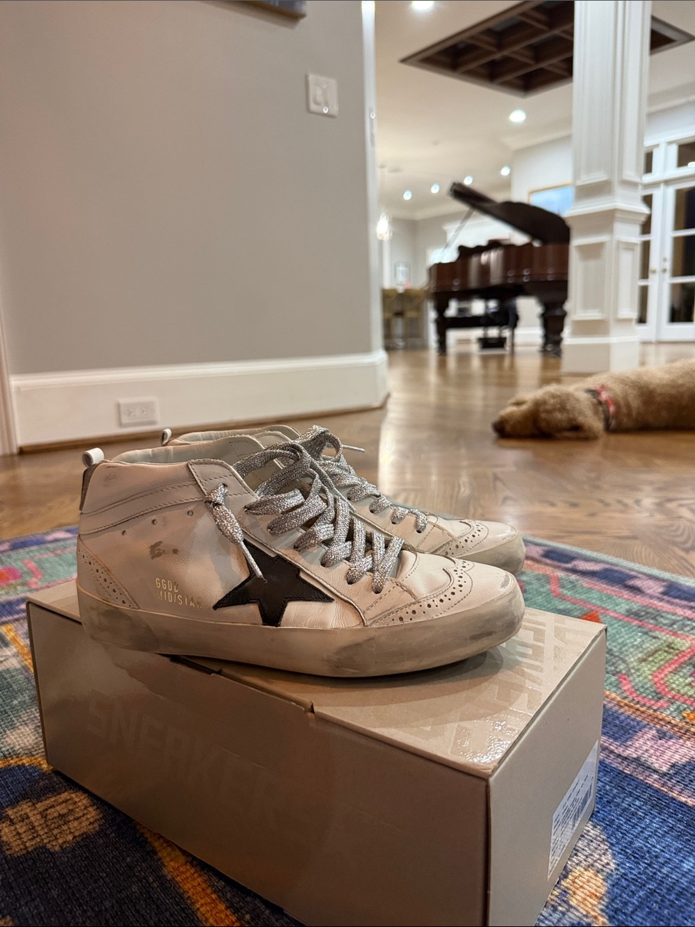Golden Goose Women’s Mid Star Classic White/Black/Silver